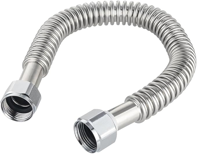 (Pack of 2) EFIELD 24-inch 1" FIP X 1" FIP Flexible Stainless Steel Corrugated Hose Connector for Water Heater, Water Softener,(HOSE042)