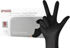 Disposable Gloves Small, Nitrile and Vinyl Blend Material Gloves, Latex Free, 4 Mil,100 Pc. - Food Grade Glove for Cleaning, Food Prep,Hair Dye, Tattoo, Black