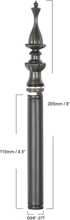 Bieye SS017 Lampshade Support with Finial for Tiffany Style Stained Glass Floor Lamp Table Lamp (G3/8 115mm Crown)