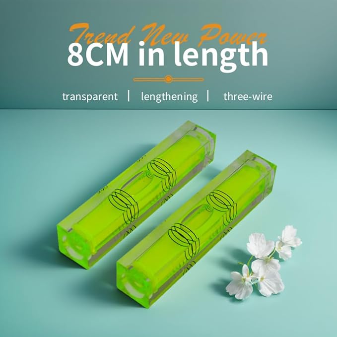 High precision mini bubble, double line small level bubble, three line flat ball level, household ruler can be turned 180 degrees (Non-magnetic, 80 * 15 * 15mm（4PCS))