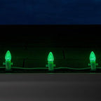 Wintergreen Lighting 25 Pack OptiCore C7 LED Christmas Light Bulbs - Heavy Duty Premium Outdoor Christmas Lights, E12 Base (Green Faceted)