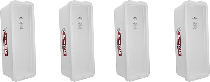 PRO&Family Fire Extinguisher Cabinet (White with Pull-Panel, 5 lb, 8 x 6 x 19 inches, Garage, Utility Room, Hallway)