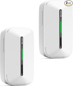 Jemay Carbon Monoxide Detector Plug in with 10 Year Battery Backup, Travel CO Detectors with Test-Button & Breathing Light, Portable AC Co Monitor Alarm for Home/RV/Rental Property, 2 Packs