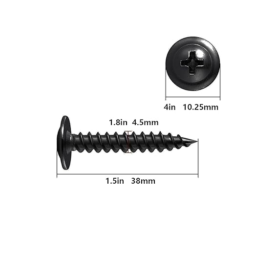 (150 pcs) Wensilon #10×1-1/2" Black Phillips Truss Head Wood Screws Quick Metal Self Tapping