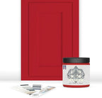 ALL-IN-ONE Paint, Durable cabinet and furniture paint. Built in primer and top coat, no sanding needed. Includes our 30 featured color card - Monarchy (primary red), 8oz Sample