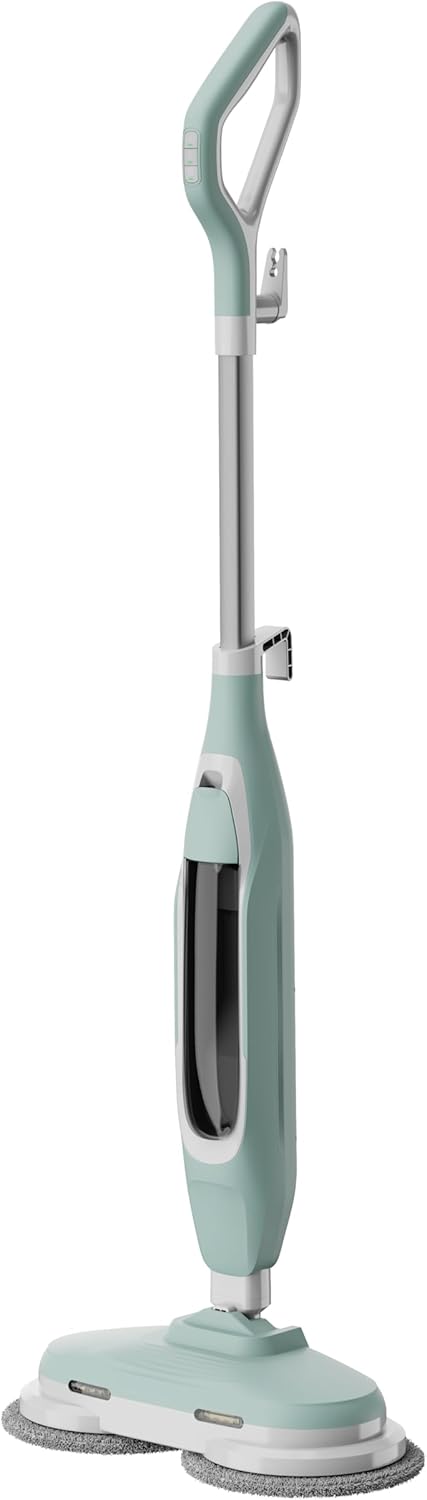 Steam & Scrub Steam Mop, All-in-One Scrubbing and Sanitizing Hard Floor Cleaner, LED Headlights, 4 Dirt Grip Soft Scrub Pads Included, L Water Tank, Swivel Steering, Light green