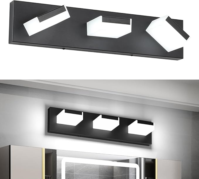 Aipsun Modern 3-Light LED Bathroom Vanity Light Fixtures - White Light 6000K Over Mirror