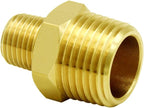 Hooshing 2PCS Brass Pipe Fittings 1/2" NPT x 1/4" NPT Male Reducing Hex Nipples Adapter for Plumbing Job