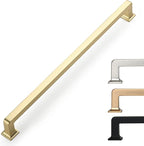 6 Pack 10 Inch Cabinet Handles - Brushed Brass Kitchen Cabinet Hardware - Gold Pulls