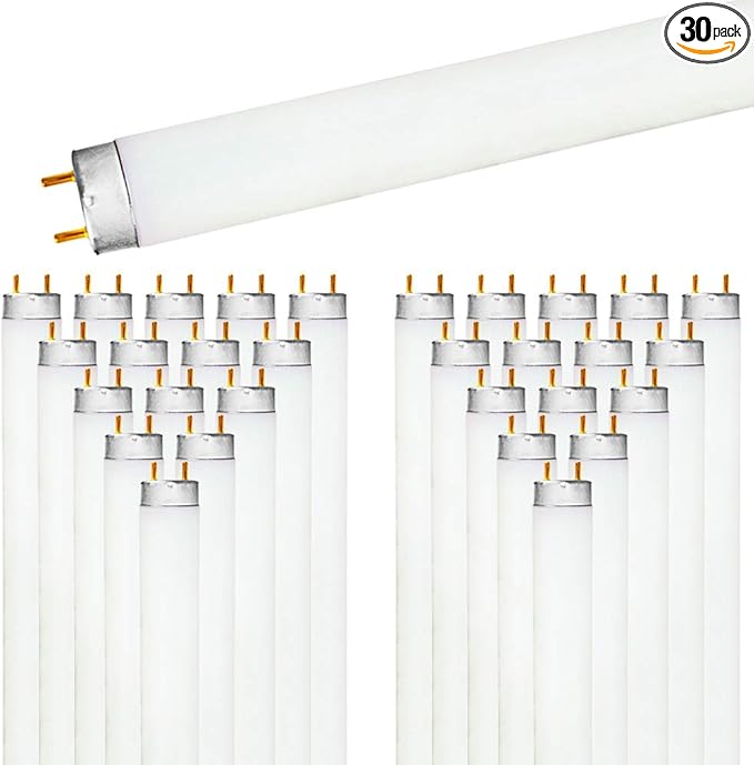 LUXRITE (30 Pack F32T8/865 32W 48 Inch T8 Fluorescent Tube Light Bulb, 6500K Daylight, 2800 Lumens, G13 Medium Bi-Pin Base, LR20735