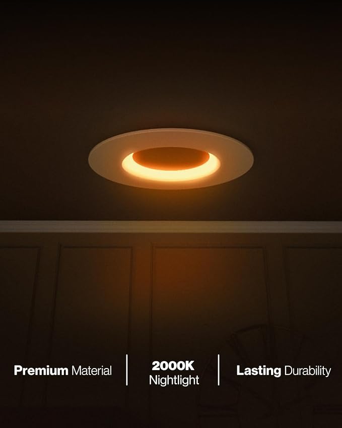 Sunco 12 Pack 10W 4 Inch LED Recessed Lighting Slim Baffle Retrofit Night Light for Indoor Living Dining Room Bedroom, 600 Lumens, Selectable CCT 2700K/3000K/4000K/5000K/6000K, Dimmable, AC120V - ETL