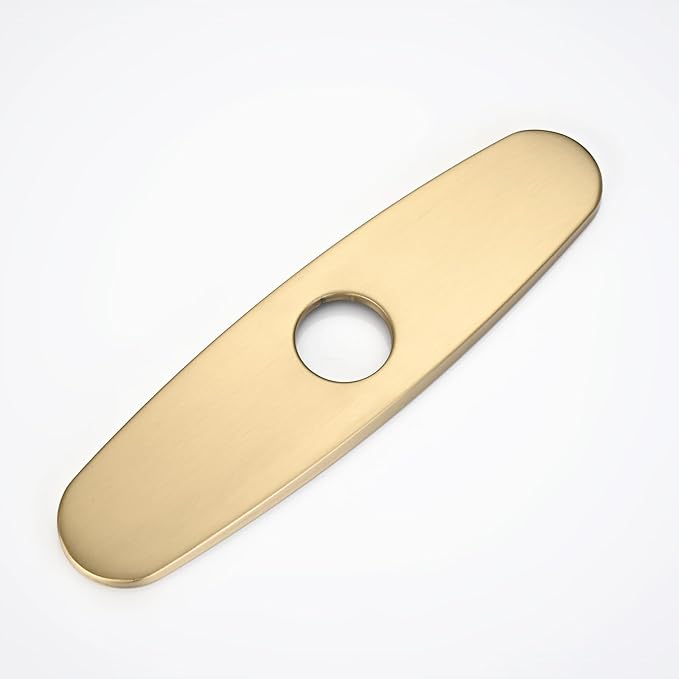 Faucet Cover Plate, Stainless Steel Deck Plate for Kitchen Sink Faucet Single Hole or Bathroom Faucet 1-3 Hole Faucet Hole Cover Round 10 Inch (Brushed Gold)