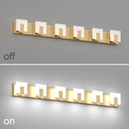 Aipsun Gold Vanity Lighting Fixtures Modern Vanity Lights LED 6 Lights Bathroom Vanity Light Up and Down Wall Light Fixtures 6000K
