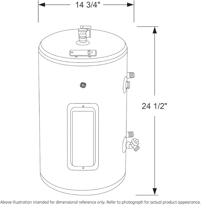 GE Appliances 10 Gallon Versatile Plug and Play Electric Water Heater with Adjustable Thermostat, Easily Installs Where You Want It, 120 Volt