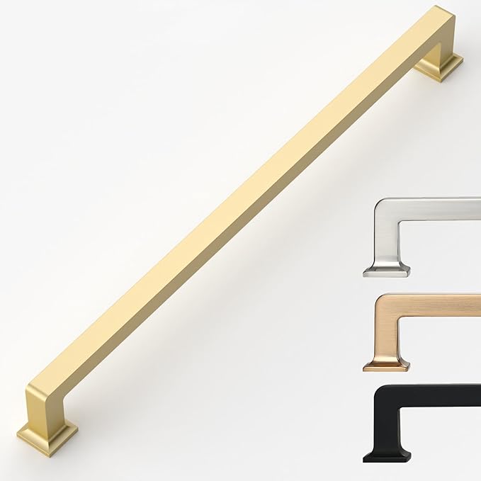 10 Pack 10 Inch Gold Cabinet Handles - Kitchen Hardware Pulls for Cabinets