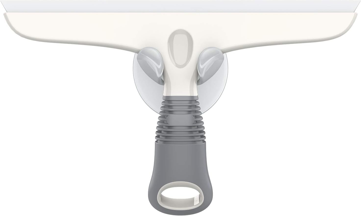 MR.SIGA Multi-Purpose Silicon Squeegee for Window, Glass, Shower Door, Car Windshield, Heavy Duty Window Scrubber, Includes Suction Hook, 10 inch, White & Gray, 1 Pack