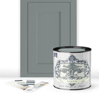 ALL-IN-ONE Paint, Durable cabinet and furniture paint. Built in primer and top coat, no sanding needed. Includes our 30 featured color card - London (green gray), Quart