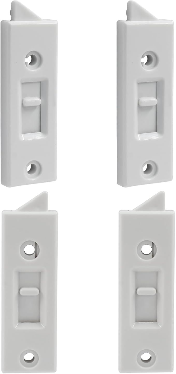 Window Latch Locks Replacement Window Parts and Hardware, Plastic Spring Loaded Sliding Window Tilt Latch for Home Window Accessories, Pack of 4 (White)