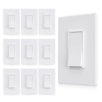 AIDA Matte White Single Pole Decors Light Switch with Screwless Wall Plate Cover, 15Amp, 120/277V, Paddle Rocker Switch Replacement, On/Off Wall Switch,Residential Grade, UL/CUL (10 Pack)