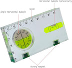 Transparent Rectangular high-Precision T-Shaped Level Integrated Small Household Magnetic Water Level (green, Angle 95 * 51 * 13mm)