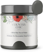 Country Chic All-in-One Chalk Paint for Furniture, Cabinets, Home Decor, Eco-Friendly, Matte Finish, Built-In Primer & Top Coat for Wood, Metal - Rocky Mountain (Charcoal Grey) - 8 oz (237 ml)