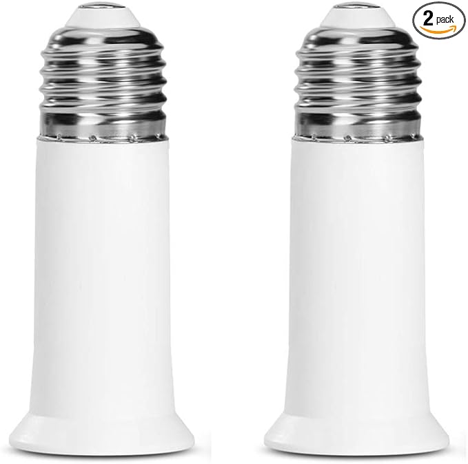 E26 Socket Extender, E26 to E26 Lamp Socket, 6.5CM/2.56 Inch Socket Extension Adapter, 2-Pack