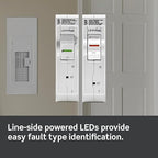 Leviton LSPD2-T Surge Protective Device with Two 20A 1-Pole Plug-On Standard Branch Circuit Breakers, Thermal Magnetic, 120/240 VAC, White