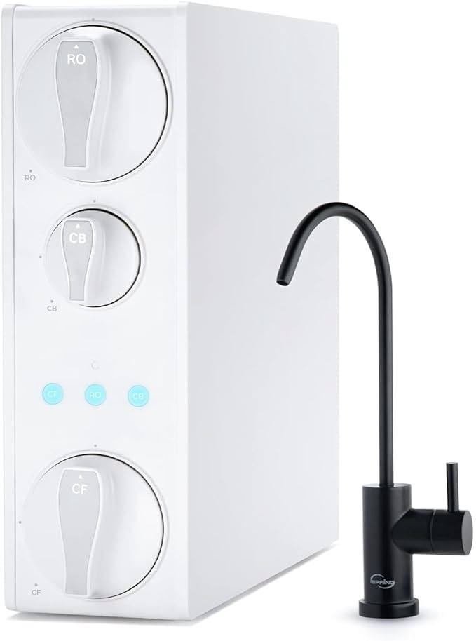 iSpring RO500-ORB Reverse Osmosis System, NSF 58 Certified, 500 GPD Under Sink RO System, Tankless Reverse Osmosis Water Filter, 2:1 Pure to Drain Ratio, White, Oil Rubbed Black Faucet