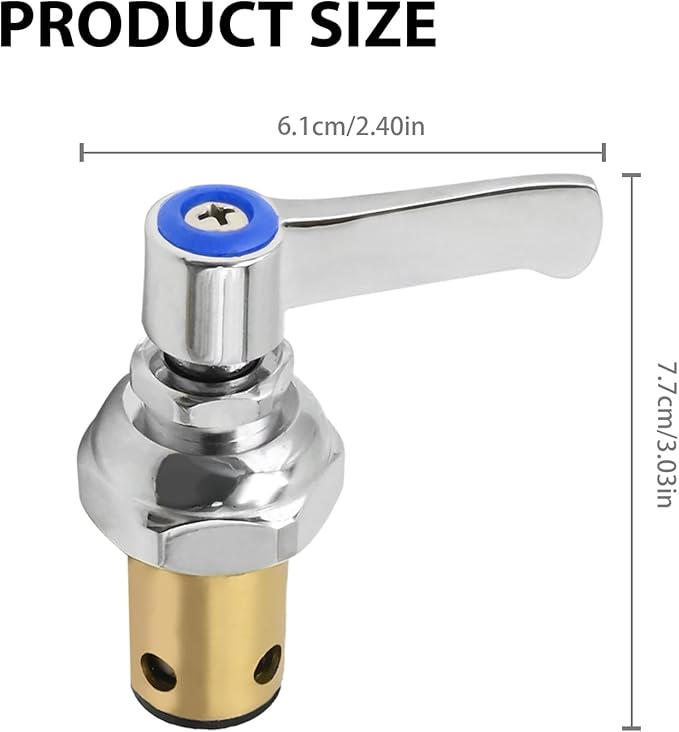 Anxingo Hot & Cold Side Handle Stem Assembly Replacement for T&S Faucets, Replaces 002713-40 002714-40