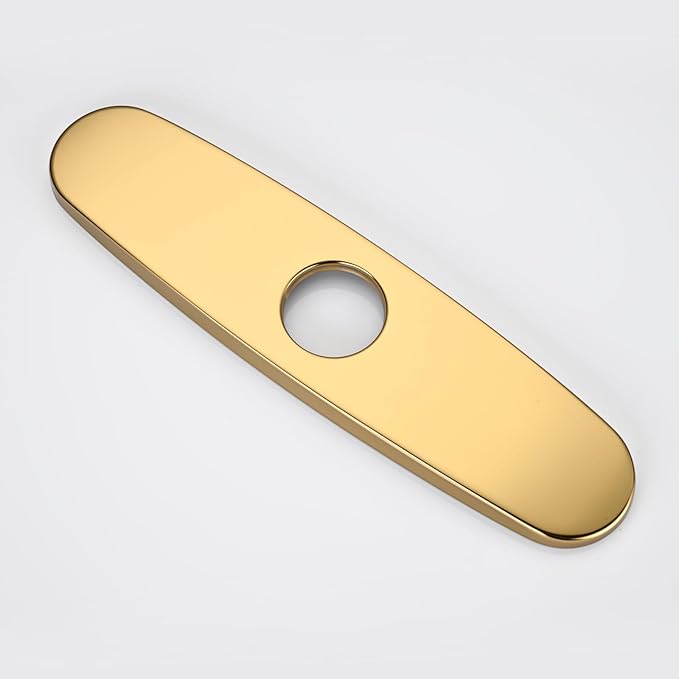 Faucet Cover Plate, Stainless Steel Deck Plate for Kitchen Sink Faucet Single Hole or Bathroom Faucet 1-3 Hole Faucet Hole Cover Round 10 Inch (Chrome Gold)