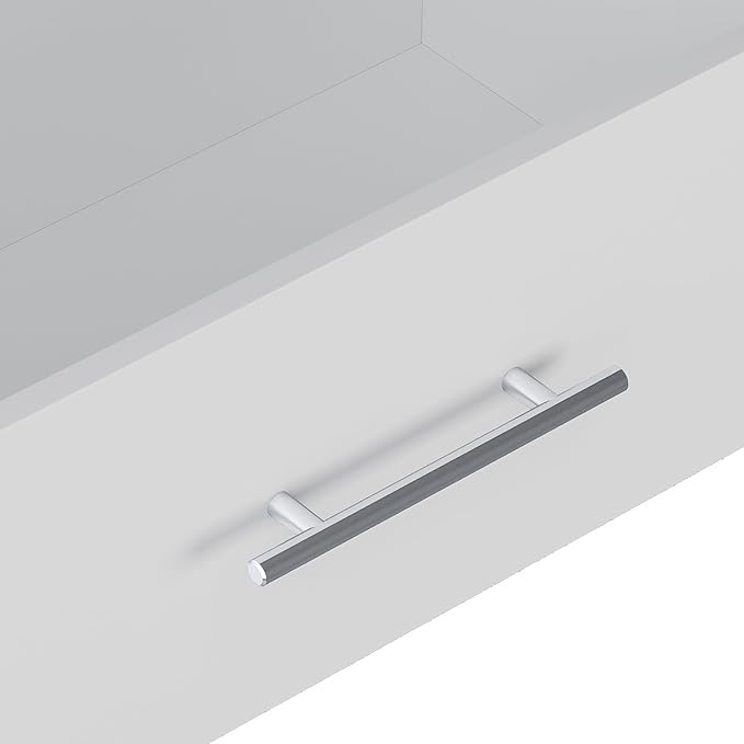 2 Drawer Short Tower Closet Unit, Modular Closet System, Wood Closet System Organizer with Storage for Walk In Closets, Clothing Rack Closet for Hanging Clothes, Bedroom, White, 19.5"W