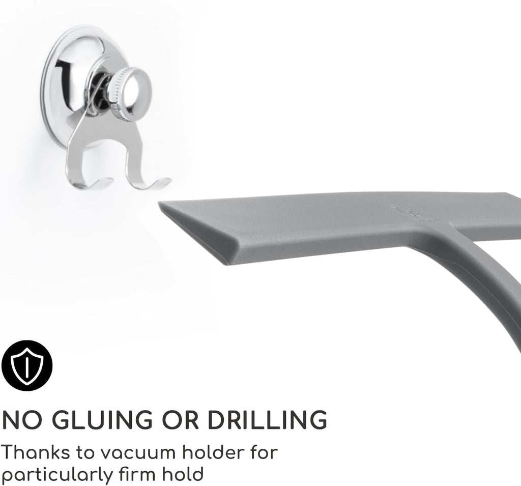 GÜTEWERK Shower Squeegee for Glass Doors, Silicone Window Squeegee, Bathroom and Glass Cleaning - Gray - 11 Inch