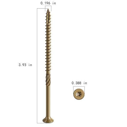 #10 * 4" Deck Screws, (265pcs) 5 lbs.Exterior Wood Screws, Rust Resistant Epoxy Coated, Bronze, T20 Star Bit