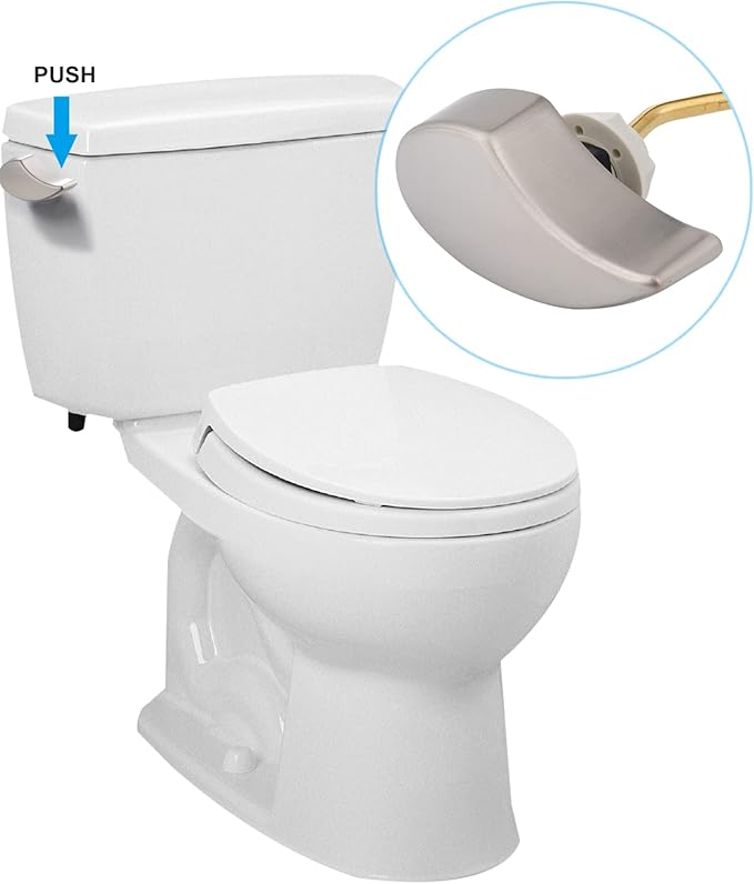 Hibbent 2 Pack Metal Toilet Handle Replacement, Compatible with TOTO THU068#CP Trip Lvr for St743S, Brass Handle Trip Lever, Side Mount Toilet Tank Flush Lever, Brushed Nickel