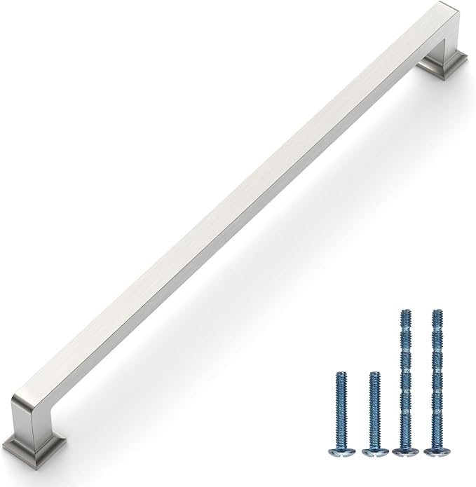 10 Pack 10"(256mm) Kitchen Cabinet Handles Brushed Satin Nickel Cabinet Pulls Sliver Drawer Pulls Cupboard Hardware for Cabinets CK0078