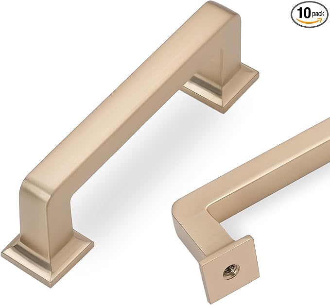 COTYKILEY 10 Pack 3 Inch(76mm) Champagne Bronze Cabinet Handles Champagne Kitchen Cabinet Pulls Cabinet Door Handles Kitchen Cabinet Hardware Cupboard Drawer Pulls Dresser Handles