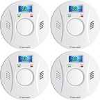Smoke Detector and Carbon Monoxide Detector Co2 Detector Battery Powered with Test/Reset Button 4 Pack