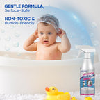 Bathroom Descaler Foam Cleaner: All-In-One Powerful Cleaner Spray - Strong Shower, Bathtub, Glass, Faucet, Tile, and Toilet Cleaner for Stubborn Stains & Limescale Removal (1)