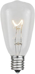 Novelty Lights Incandescent ST38 Edison Replacement Bulbs - Outdoor Individual Bulbs for Events, Holiday Parties, Patios, and More - E17/C9 Intermediate Base, 7 Watt Lights (Clear, 25 Pack)
