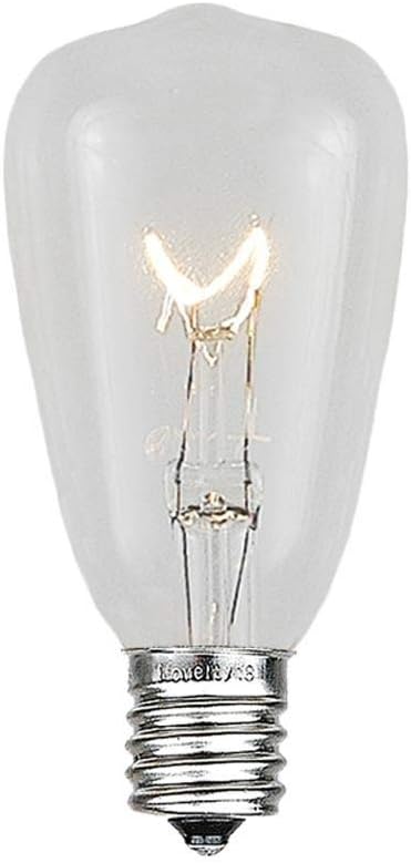 Novelty Lights Incandescent ST38 Edison Replacement Bulbs - Outdoor Individual Bulbs for Events, Holiday Parties, Patios, and More - E17/C9 Intermediate Base, 7 Watt Lights (Clear, 25 Pack)