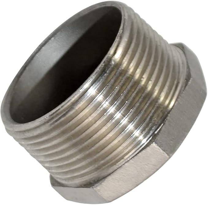 1/4" Male NPT to 1/8" Female NPT Female Reducing/Reducer Bushing Pipe Fitting,Adapter,Stainless Steel SS 304 Hex Bushing (1-1/2" Male to 1/2" Female)