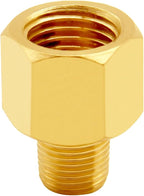 3PCS Brass Reducer Adapter, 1/2" NPT Female to 3/8" NPT Male Thread, Hex Reducing Pipe Fitting Coupler Nipple Connector for Water/Oil/Gas