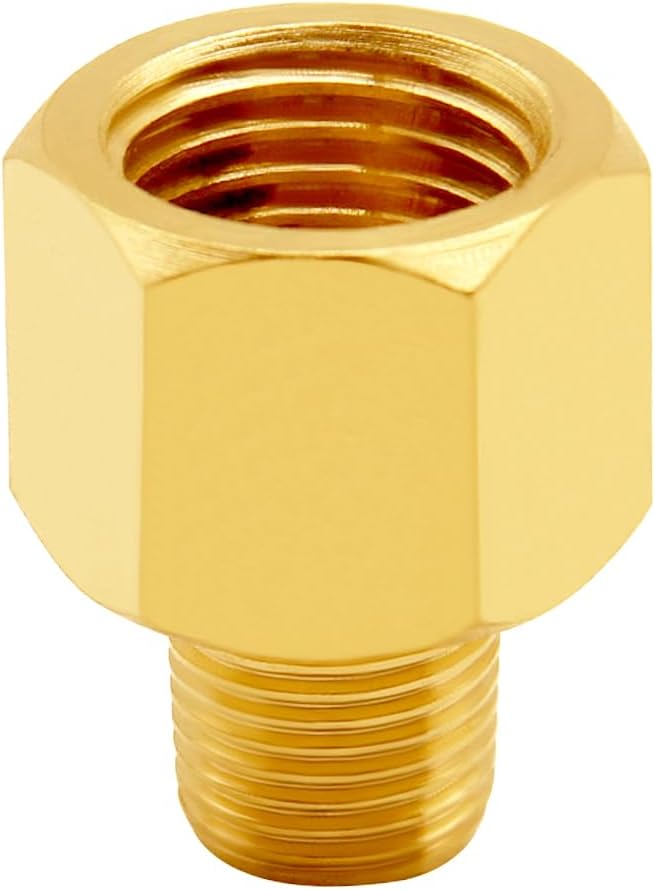 3PCS Brass Reducer Adapter, 1/2" NPT Female to 3/8" NPT Male Thread, Hex Reducing Pipe Fitting Coupler Nipple Connector for Water/Oil/Gas