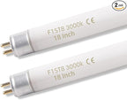 2 Pack 15W 18 Inch T8 3000K Fluorescent Linear Tube Bulb F15T8/WW G13 Base (15W-3000K-2P)