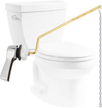 Hibbent Universal Metal Side Mount Toilet Handle Replacement Kit, Brass Toilet Flush Tank Lever with Stainless Steel Flapper Chains for Most Toilets, Chrome Finish