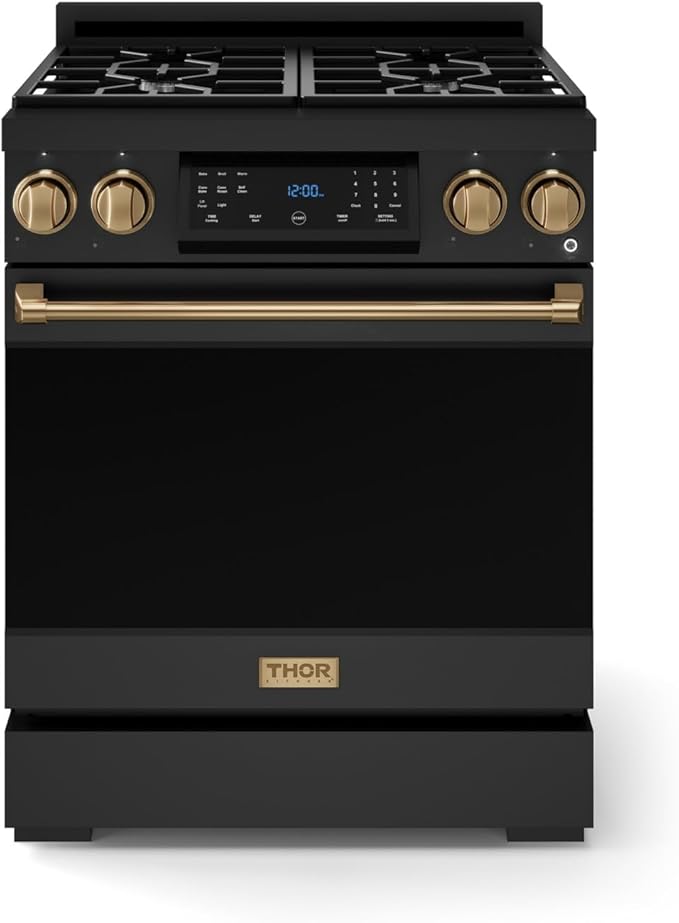 Gordon Ramsay by THOR Kitchen 30 Inch Professional Gas Range with Tilt Panel Touch Control in Black/Bronze