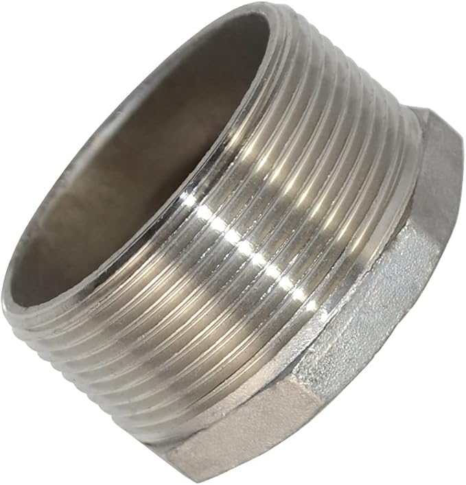 2" Male NPT to 1-1/2" Female NPT Female Reducing/Reducer Bushing Pipe Fitting,Adapter,Stainless Steel SS 304 Hex Bushing…
