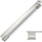 COTYKILEY 10 Pack 7.5 Inch(192mm) Brushed Satin Nickel Cabinet Handles Kitchen Cabinet Pulls Cabinet Door Handles Kitchen Cabinet Hardware