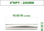 TAISHER 1PCS Stainless Steel Pipe Fittings, 2" NPT Female x 2" NPT Female Threaded, 10" Length Nipple Cast Pipe