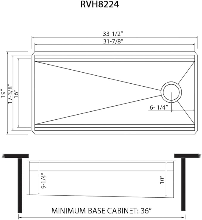 Ruvati 33-inch Workstation Two-Tiered Ledge Undermount Kitchen Sinks 16 Gauge Stainless Steel with Black Composite Accessories - Deep Undermount Sink, Kitchen Sink, Stainless Steel Sinks - RVH8224